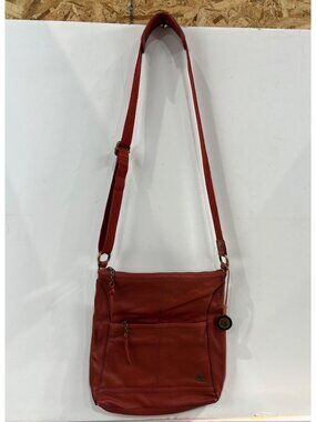 The Sak Leather Crossbody Bag Adjustable Strap & Front Zipper Pocket Lined